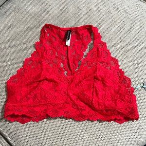 Red Lace Bralette NWT!!